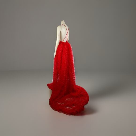 BRONX & BANCO Red Lace Maxi Dress Sleeveless Gown Size 2 Formal Evening - Picture 5 of 16